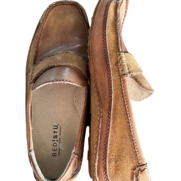 Bed/Stu Tejon Pass Slip-On Loafer~Driving Moc Sz. 10 Tan Leather Casual - Picture 2 of 6